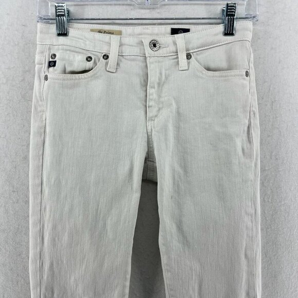 AG Adriano Goldschmied Jeans Women's 24 White Denim The Prima Midrise Cigarette - Picture 6 of 12